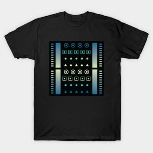 “Dimensional Information (2)” - V.3 Blue/Green - (Geometric Art) (Dimensions) - Doc Labs T-Shirt